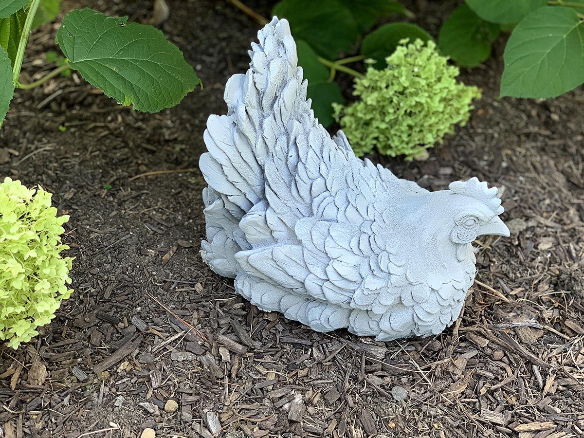 Thrift store decor upcycled by using a faux concrete painting technique.