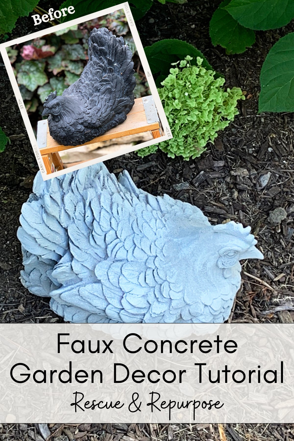 Learn how to make faux concrete garden decorations and statues by upcycling old home decor pieces. Follow our step-by-step guide to transform thrift store finds into eco-friendly garden art.